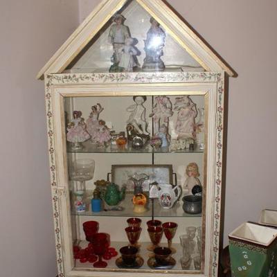 View of the Contents of Antique Display  Cabinet 