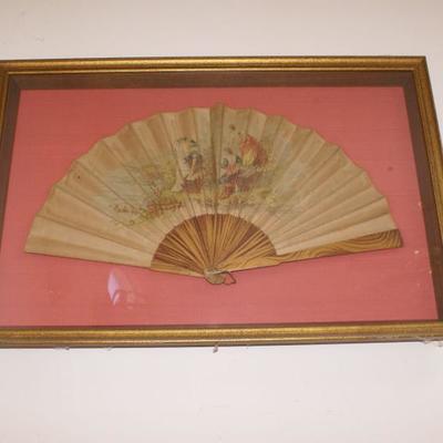 Antique Framed Hand Fan 