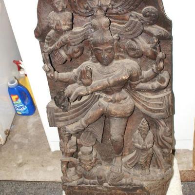 India Wooden Garden Goddess Carving