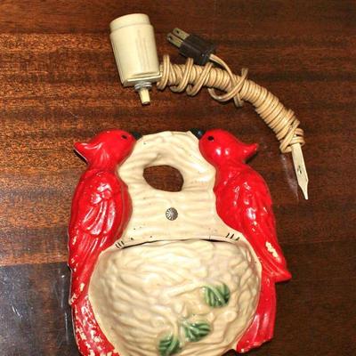 1950's Wood Pecker Wall Pocket Wall Sconce Lamp
