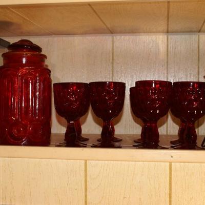 Ruby Red Timberware & Canaster Glassware not AVON