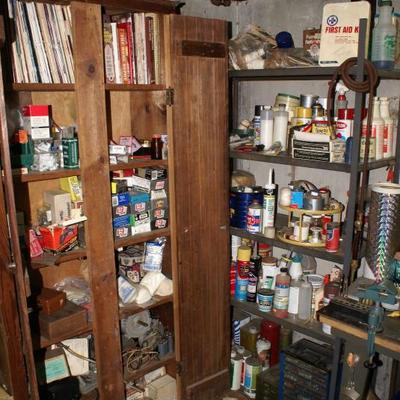Inside View of Wooden Storage Cabinet 