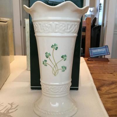 Belleek Shamrock Vase 