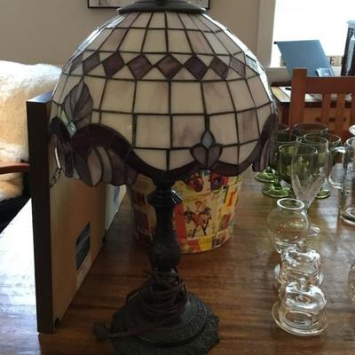 Table Lamp with leaded glass shade