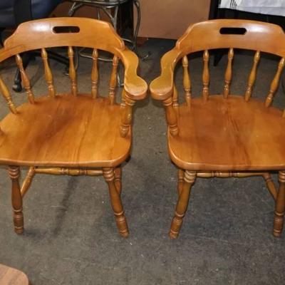 2 Vintage Set of Wooden Chairs