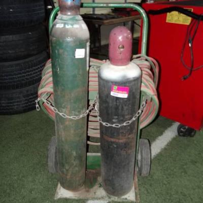 Oxy Settling ACETYLENE Torch Set with Cart and Gau