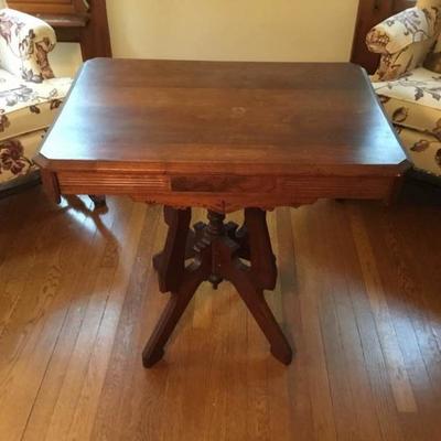 Hand-Carved Wooden Parlor Table