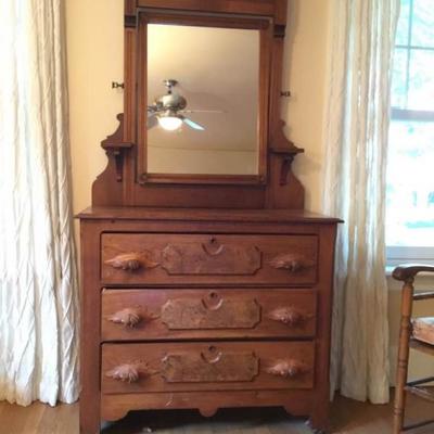 Walnut Dresser with Mirror