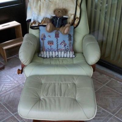 Leather Stressless Chair and ottoman #1