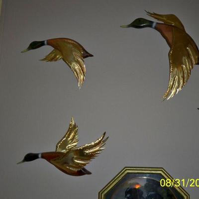 Set of 3 Mallard Ducks wall art