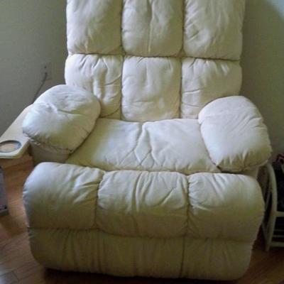 Cream colored Leather Recliner