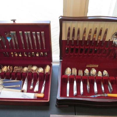Mid-century stainless utensil sets