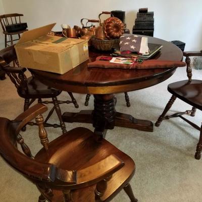 Colonial dining table and chairs 