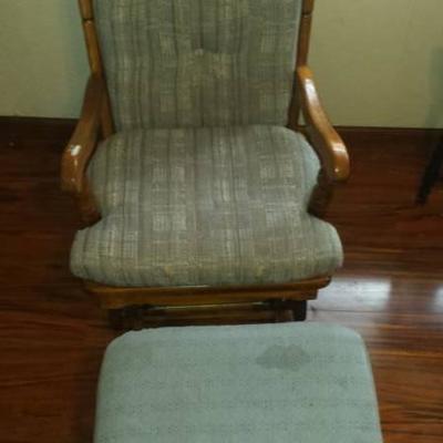 Nursery Wooden Rocking Chair and Ottoman