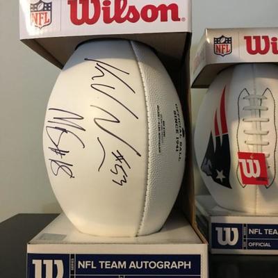 Football Signed By Mathew Slater and Kyle Van Noy