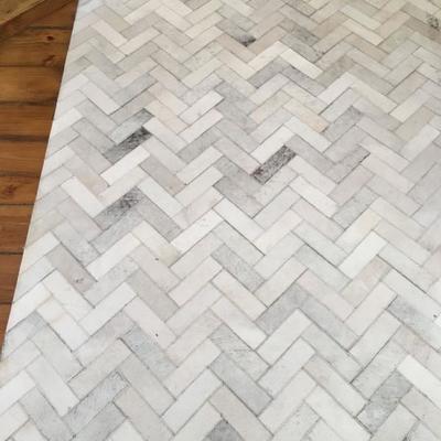 West Elm Pieced + Patched Cowhide Rug - Chevron Handcrafted 