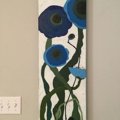 "Small Blue Poppy Garden I" - Karen Tusinski 2013 Acrylic