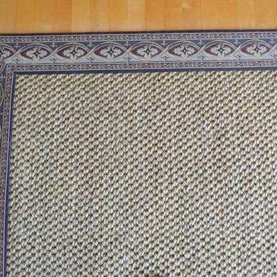 Jute rug with border, approx. 14'10