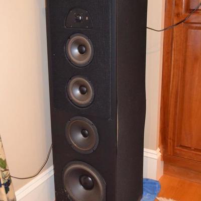 One of a pair of Acoustic Research standing speakers