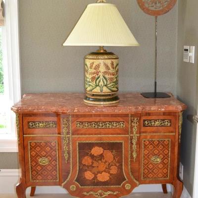 One of two Italian marquetry sideboards