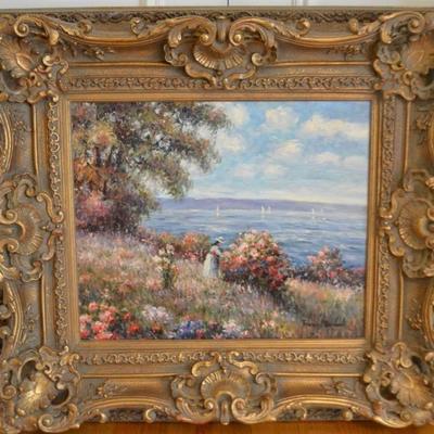 Oil painting on canvas signed French Pillement
