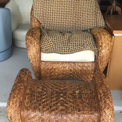 Wicker Occasional Chair and Ottoman WN1003 https://www.ebay.com/itm/123289714146