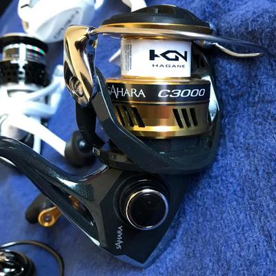 Reels:
Okuma Stratus V SV-55, Roddy Pro Tournament 375A Long Spool, Quantum Escalade baitcast reels and spinning reel, and Abu Garcia...