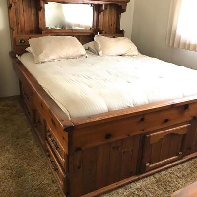 1970's waterbed (with foam mattress), matching dresser, and night stand