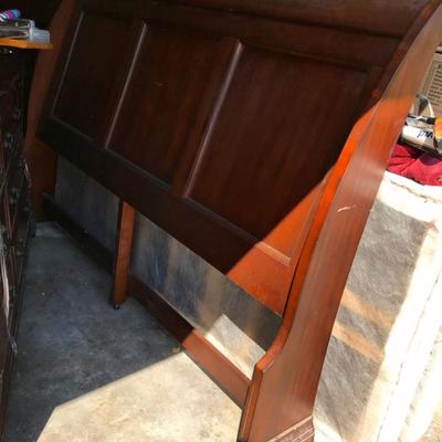 5 Piece King Bedroom Set. King bed with high back board and a footboard, dresser/armoire, 2 night stands
