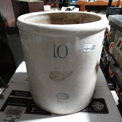 LRG #10 Red Wing Pottery Crock with Handles
