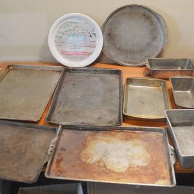 Box of Baking Pans and Misc Items