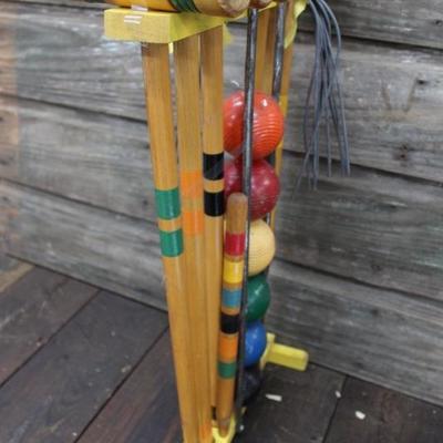 1960's 6 Ball Wooden Croquet Set