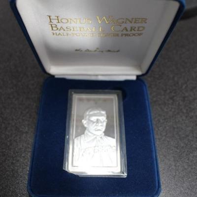 Honus Wagner Baseball Card Half pound Silver Proof