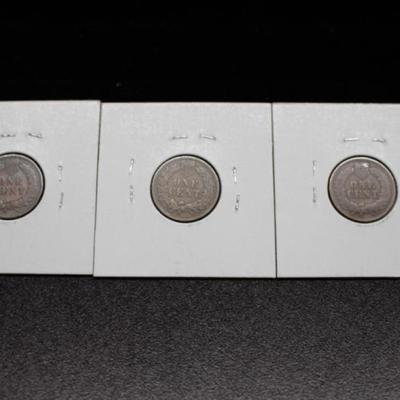 3 Indian Head Pennies 1901, 1902, 1903