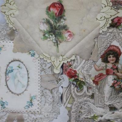Frame of 5 Victorian Era Valentines