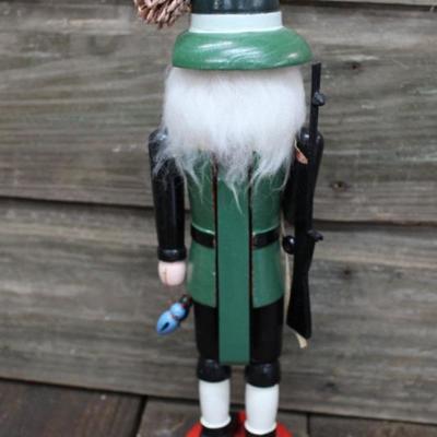 Hunter Motif Wooden Nutcracker 14" Tall