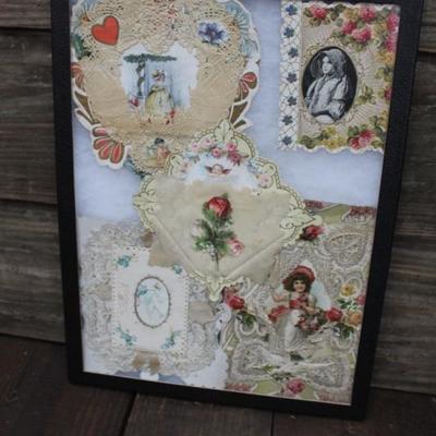 Frame of 5 Victorian Era Valentines