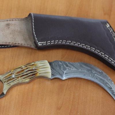 8" Damascus Full Tang Karambit Knife