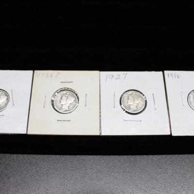 Mercury Silver Dimes 1926,1928,1936,1963 Proof