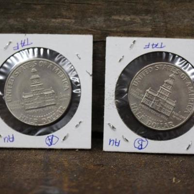 2 Kennedy Half Dollars, 1776-1976