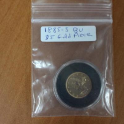1885-S BU $5 Gold Liberty Coin