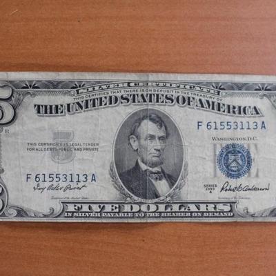 $5 Silver Certificate Off-center