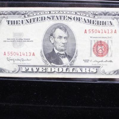 1963 $5 Red Seal USN