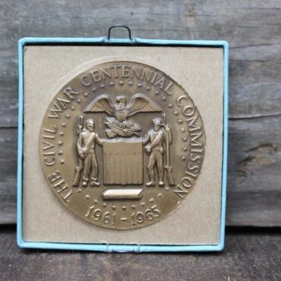 Bronze Civil War Medallion, U S Grant & R. E. Lee