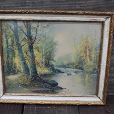 Vintage Print of Forest Scene From Era of Nat'l Recovery Act