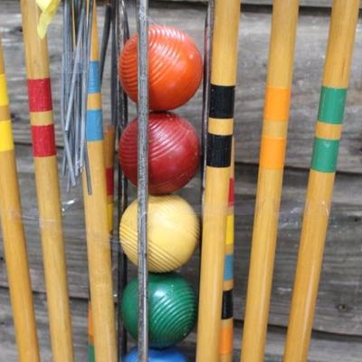 1960's 6 Ball Wooden Croquet Set