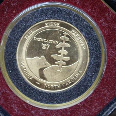 1987 Blue Ridge Parkway Commemorative Coin from when the U.S. government finished the last 7.5 miles of the parkway. Charleston Mint.