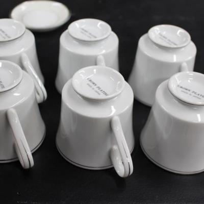 6 Crown Platino Cups & Saucers