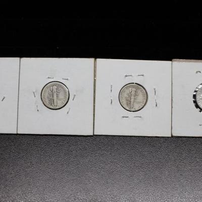 4 Silver Dimes 1926, 1928, 1936, 1963 Proof