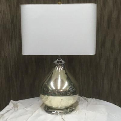 Silver Base Glass Lamp with Rectangle Shade BD8009  https://www.ebay.com/itm/123352990394